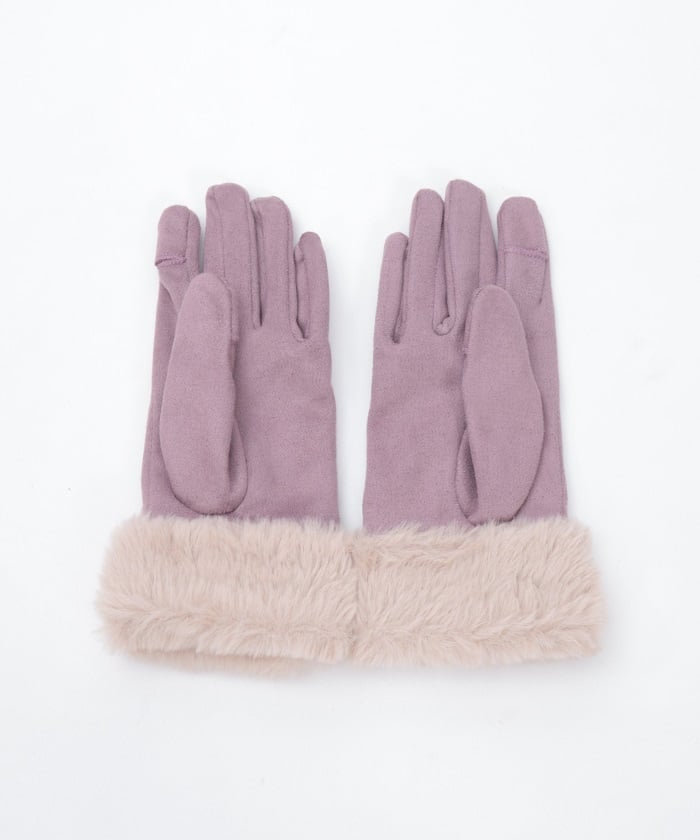 Snow Embroidery Suede Fur Gloves
