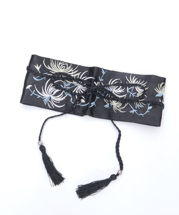 Chrysanthemum Embroidery Tassel Cord Obi Belt