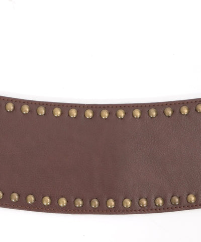 Studded Line Faux Leather Wide Belt