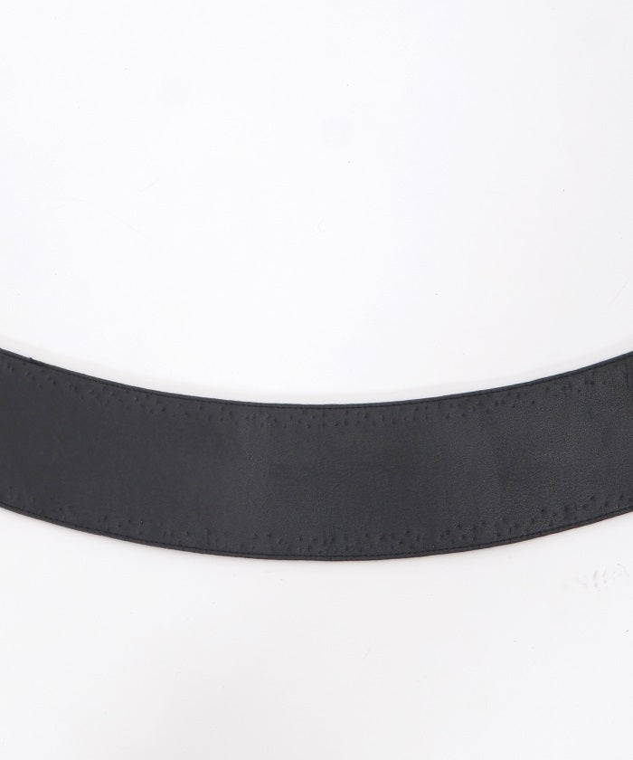 Studded Line Faux Leather Wide Belt