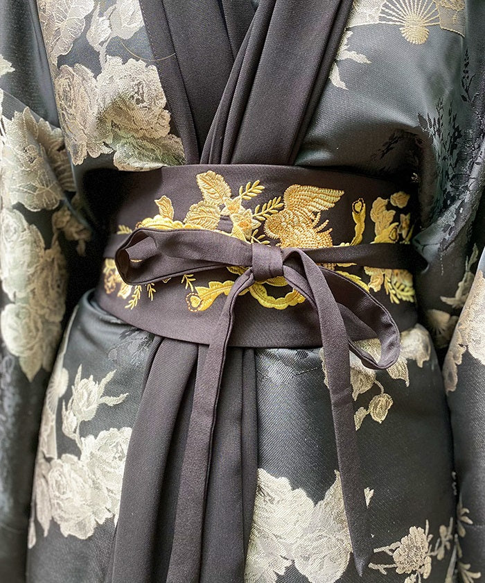 Phoenix Embroidery Obi Belt