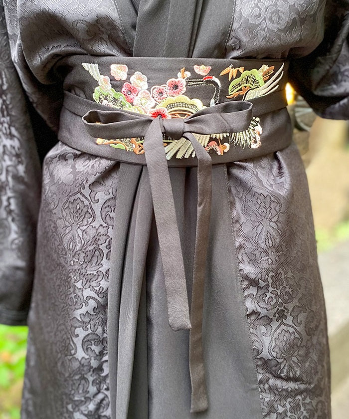 Pine Plum & Crane Obi Belt