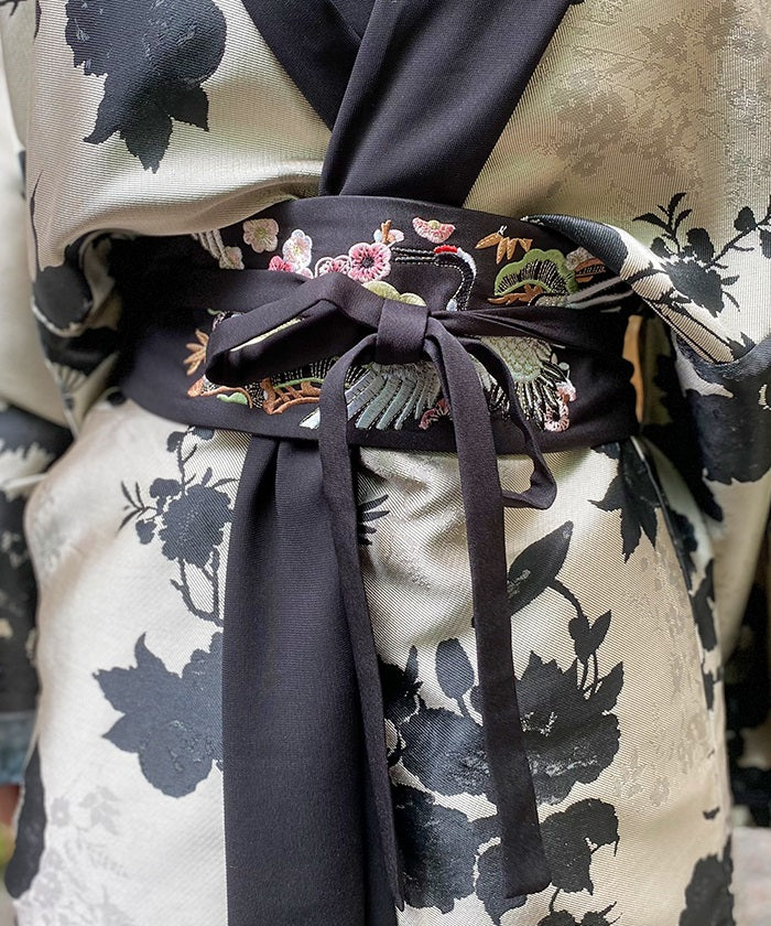 Pine Plum & Crane Obi Belt