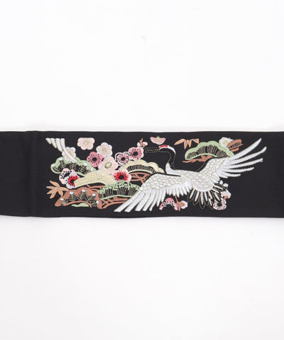 Pine Plum & Crane Obi Belt