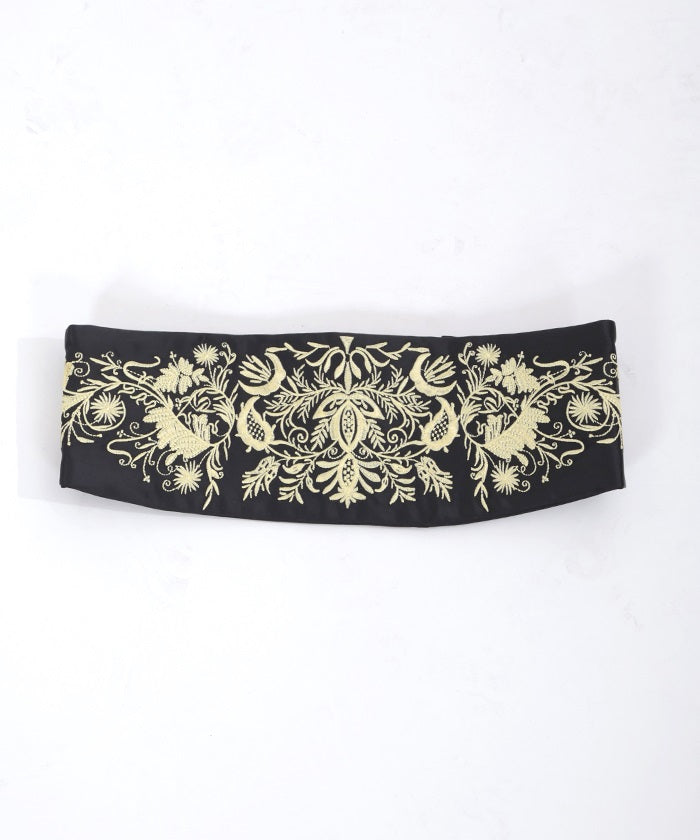 Gold Embroidery Obi Belt