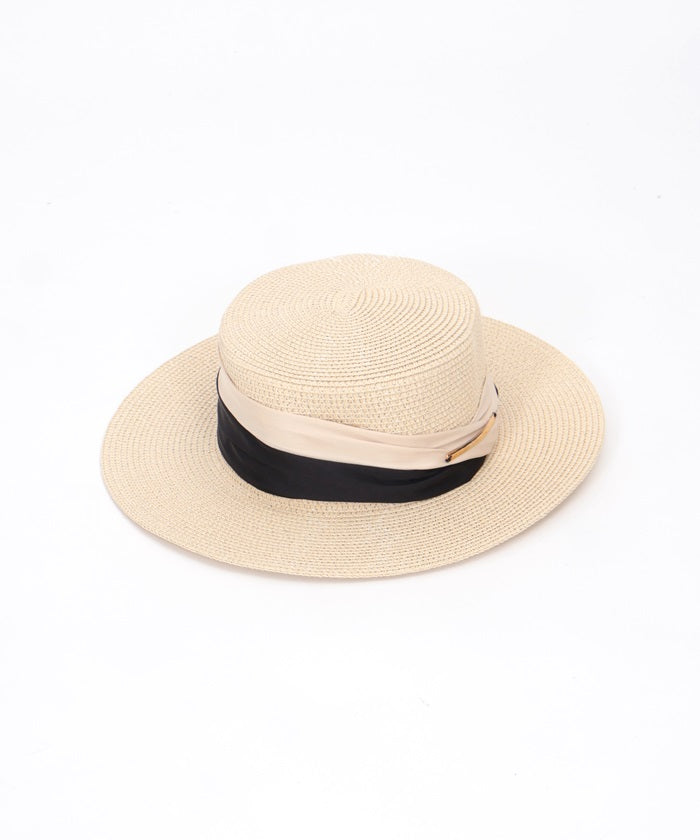 Straw Hat with Ribbon