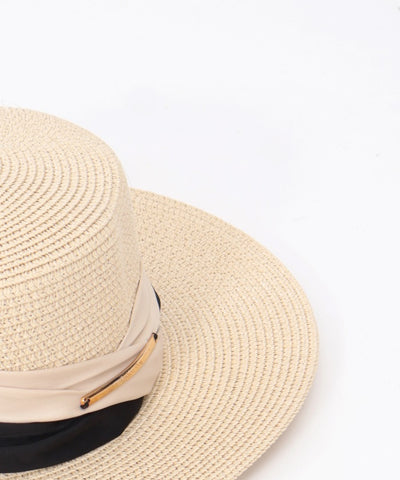 Straw Hat with Ribbon