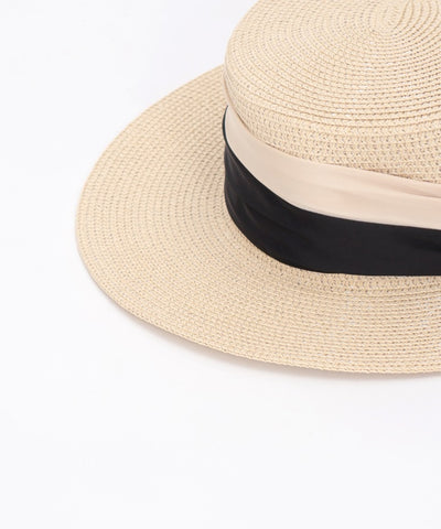 Straw Hat with Ribbon