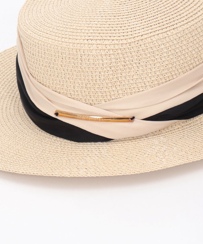 Straw Hat with Ribbon