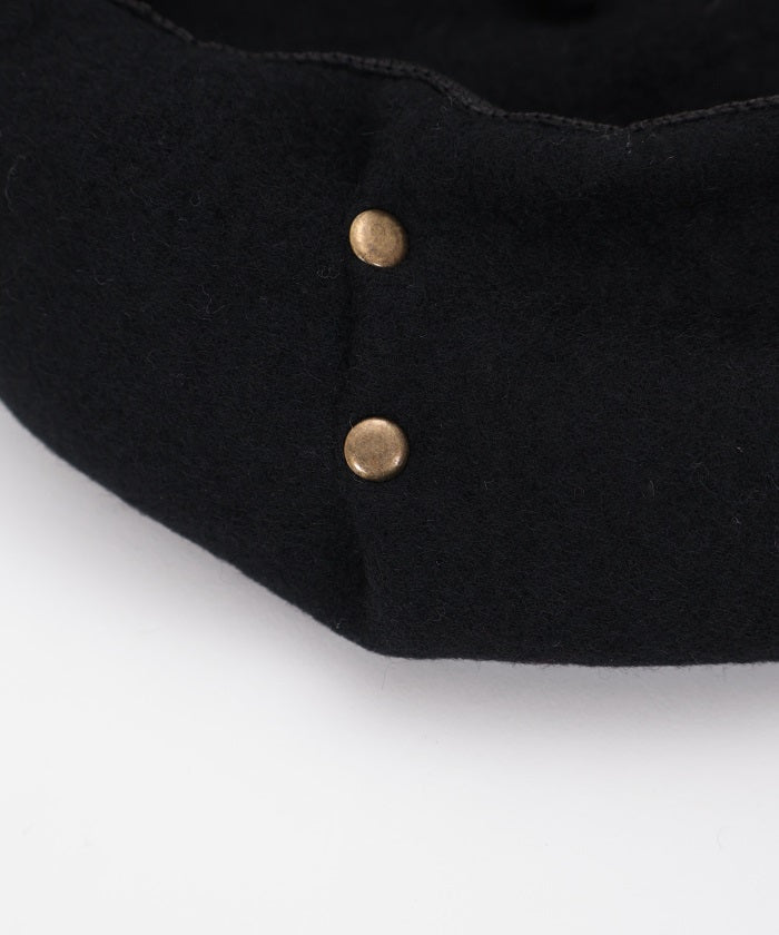 Studded Wool Felt Beret