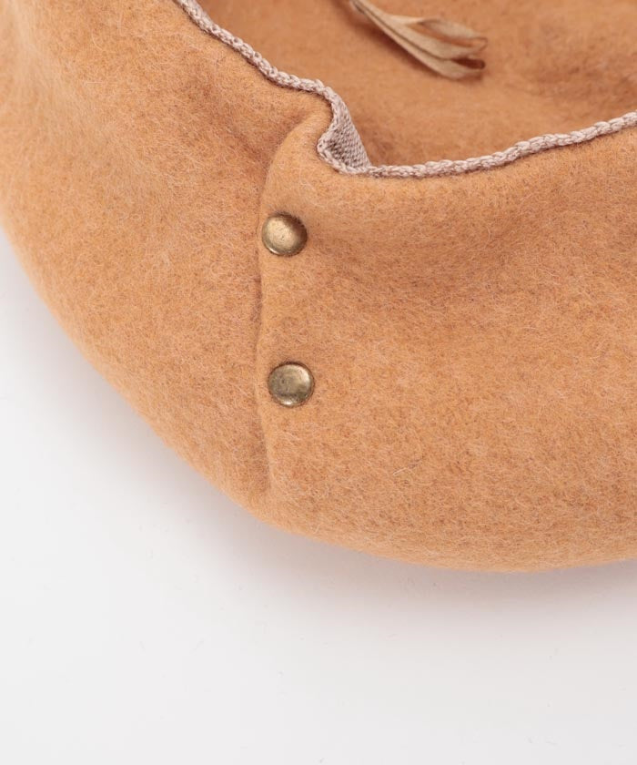 Studded Wool Felt Beret