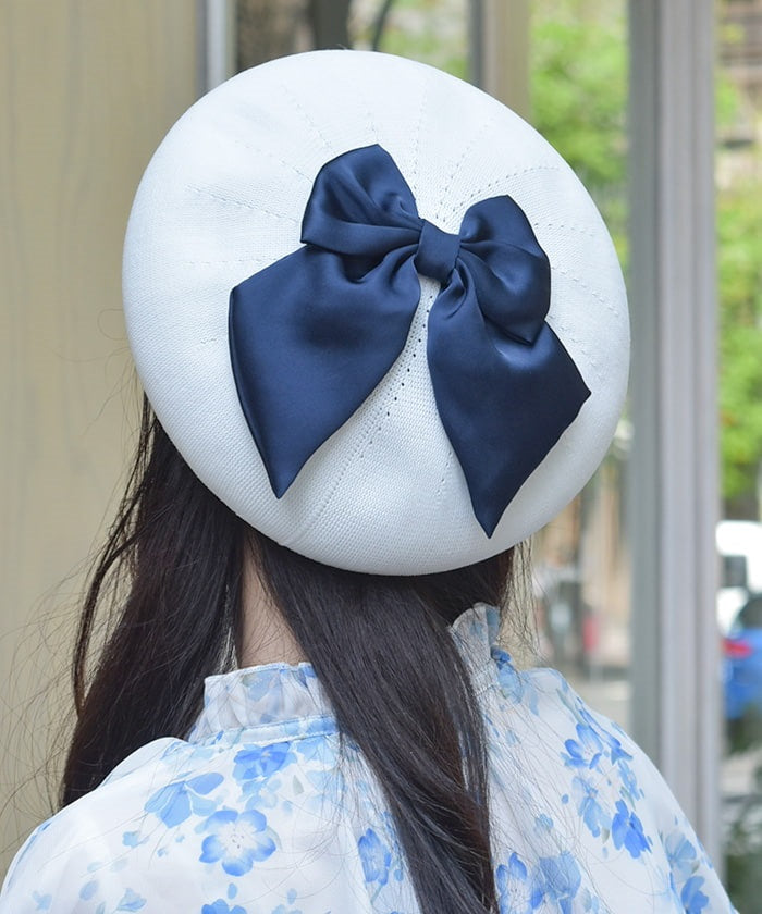 Ribbon Design Mesh Beret