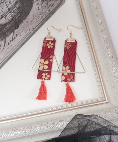 Sakura & Tassel Pierce Earrings