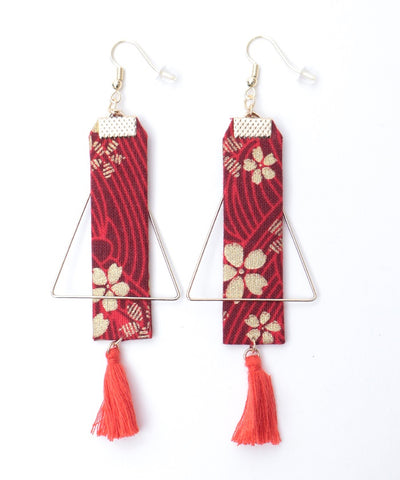 Sakura & Tassel Pierce Earrings