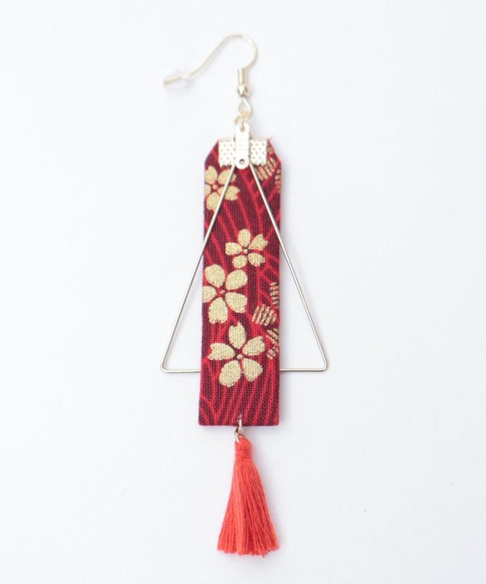 Sakura & Tassel Pierce Earrings