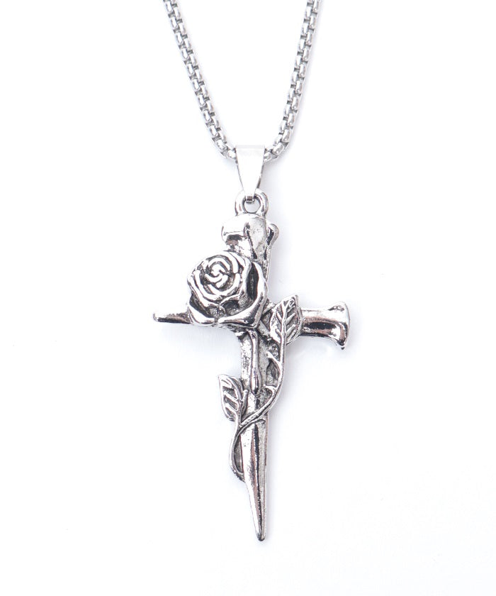 Rose & Cross Necklace