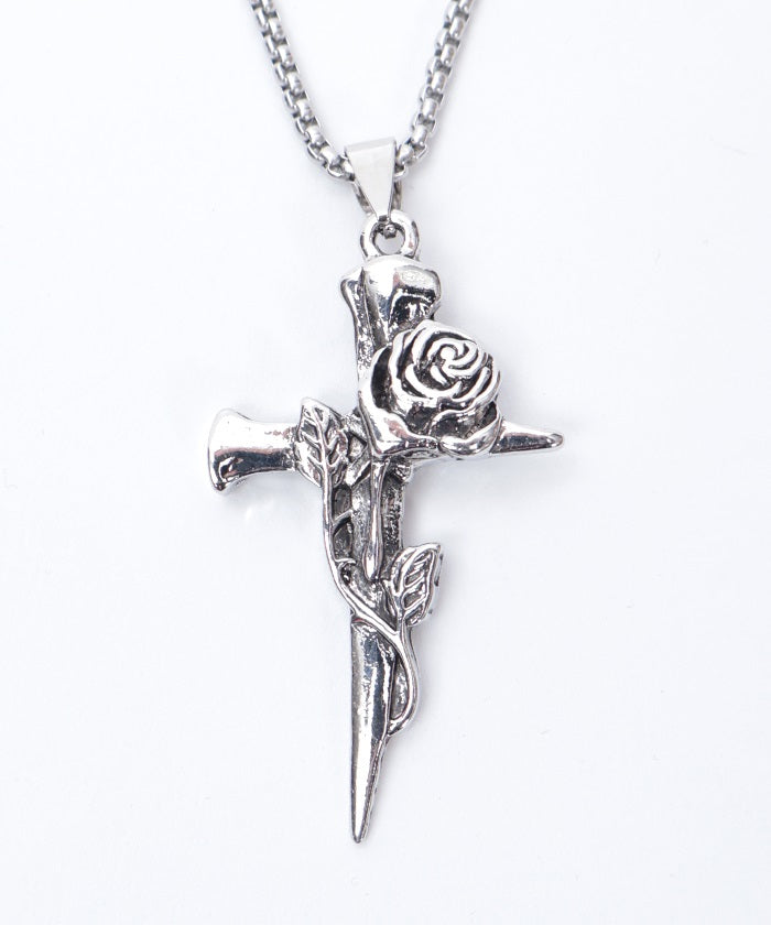 Rose & Cross Necklace