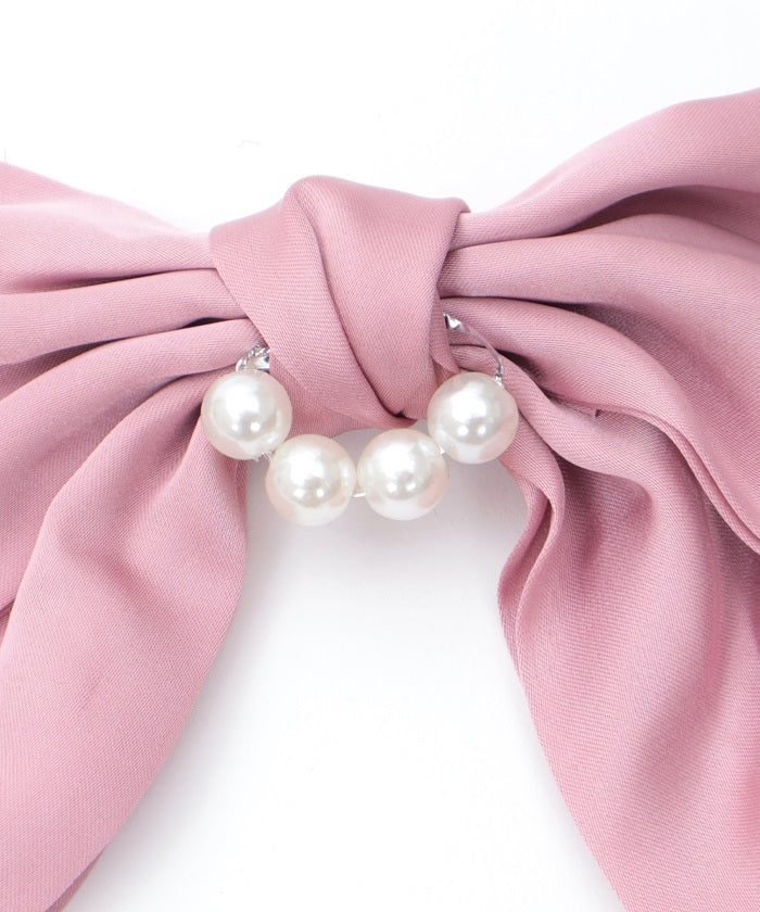 Satin Ribbon Clip with Pearl