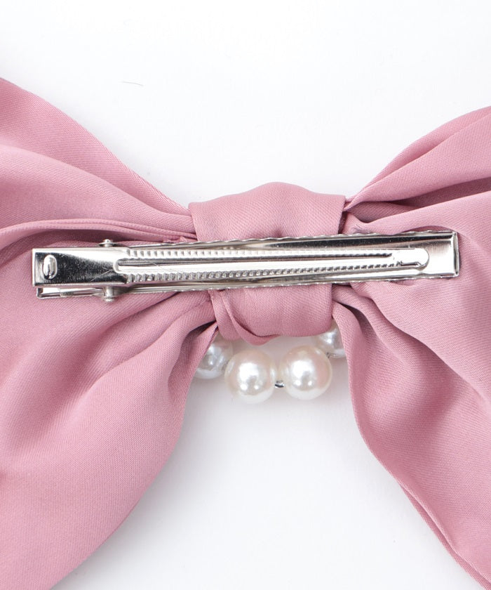 Satin Ribbon Clip with Pearl