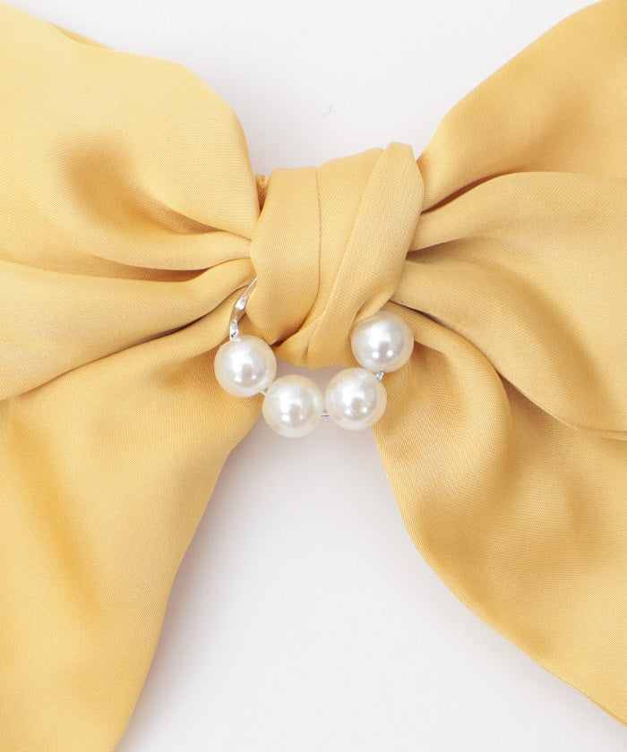 Satin Ribbon Clip with Pearl