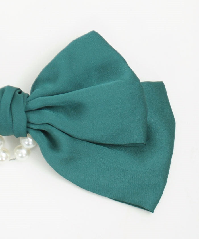 Satin Ribbon Clip with Pearl