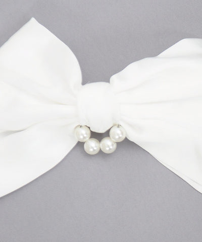 Satin Ribbon Clip with Pearl