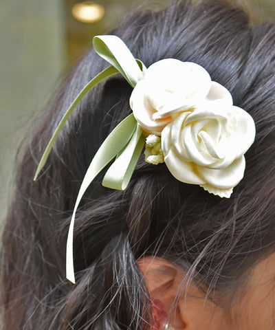 Flower & Ribbon Hair Clip