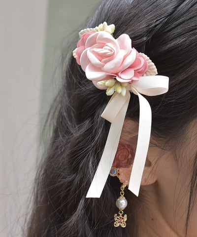 Flower & Ribbon Hair Clip