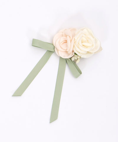 Flower & Ribbon Hair Clip