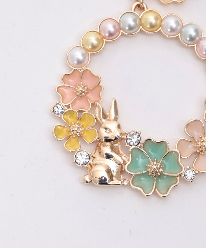 Rabbit & Flower Charm