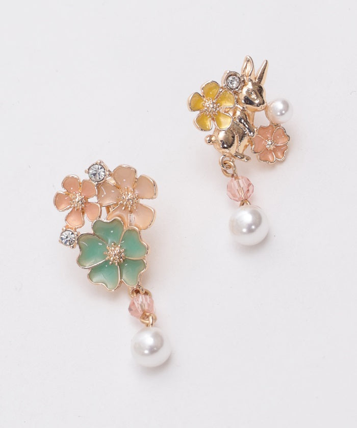 Rabbit & Flower Earrings