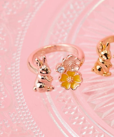 Rabbit & Flower Ring