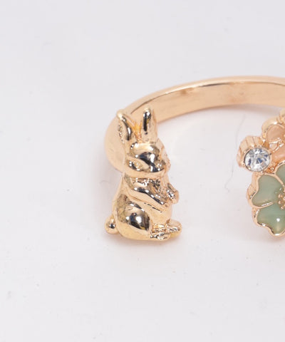 Rabbit & Flower Ring