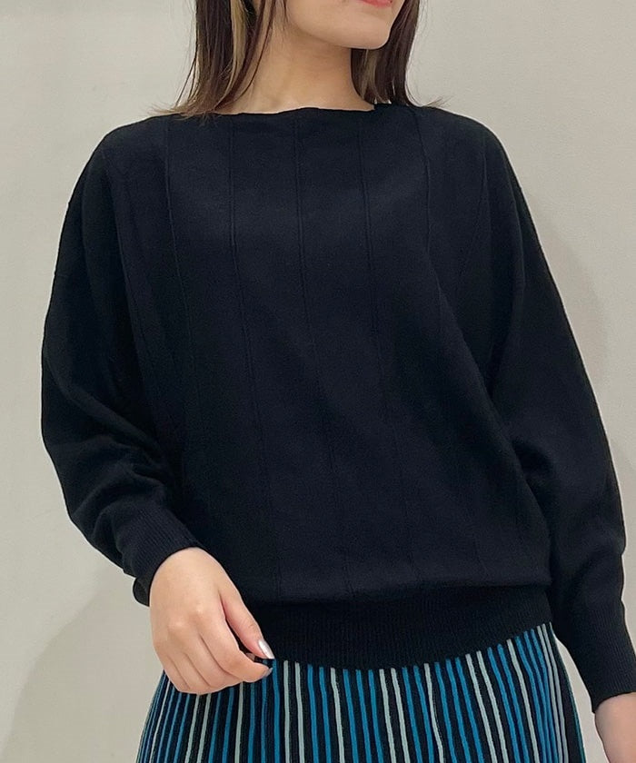 Striped Knit Dolman Pullover