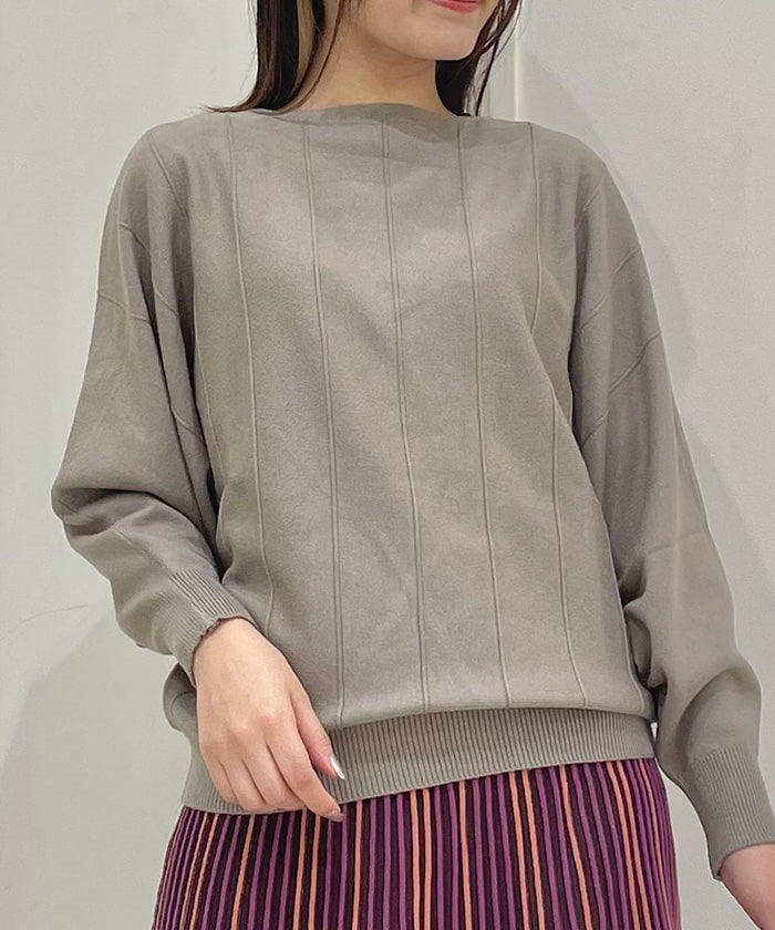 Striped Knit Dolman Pullover