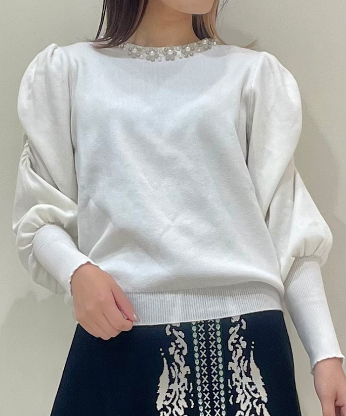 Bijoux Deformed Sleeve Knit