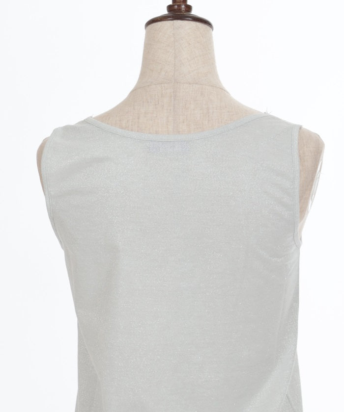 Lamé Cut Lace Tank Top