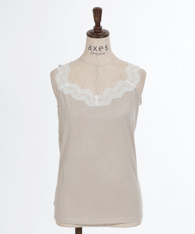 Lamé Cut Lace Tank Top