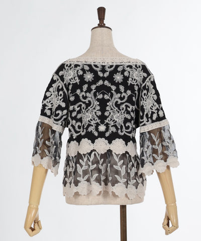 Tulle Embroidery Lace Pullover