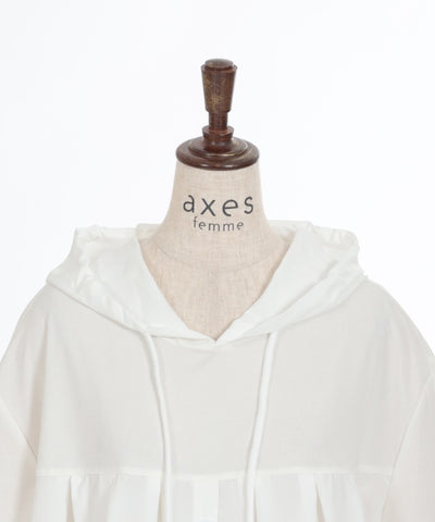 Decorative Button Tuck Hoodie