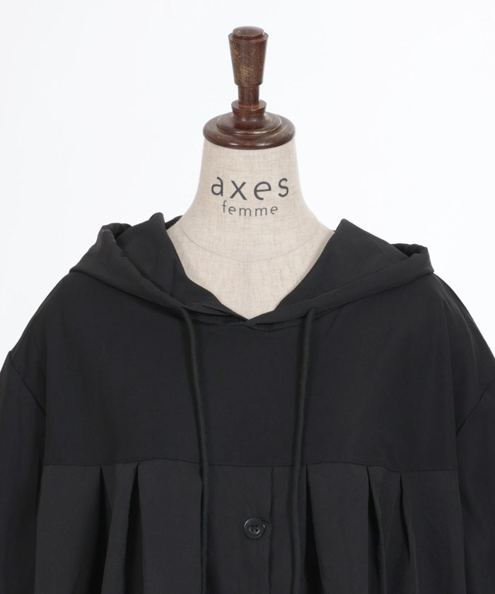 Decorative Button Tuck Hoodie