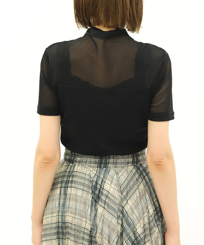 Sheer Short-Sleeved Top