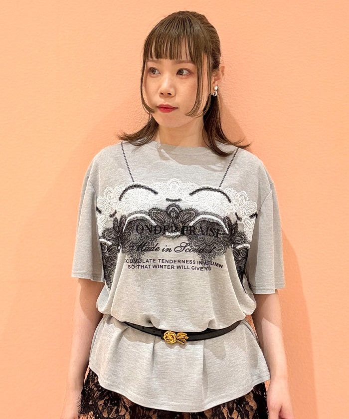 Lace Design T-Shirt – axes femme from JAPAN