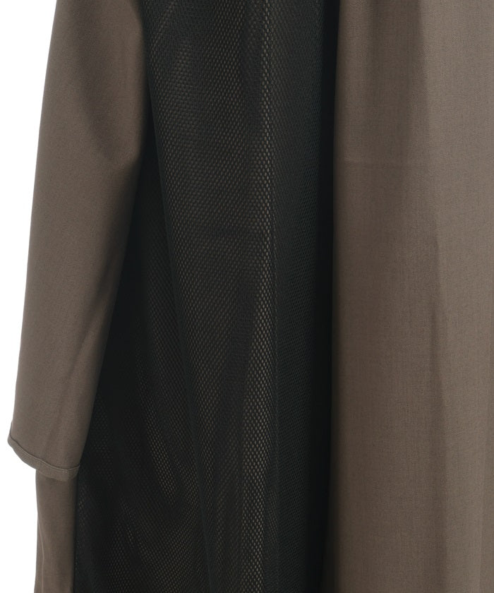 Asymmetric Contrast Fabric Layered Pants