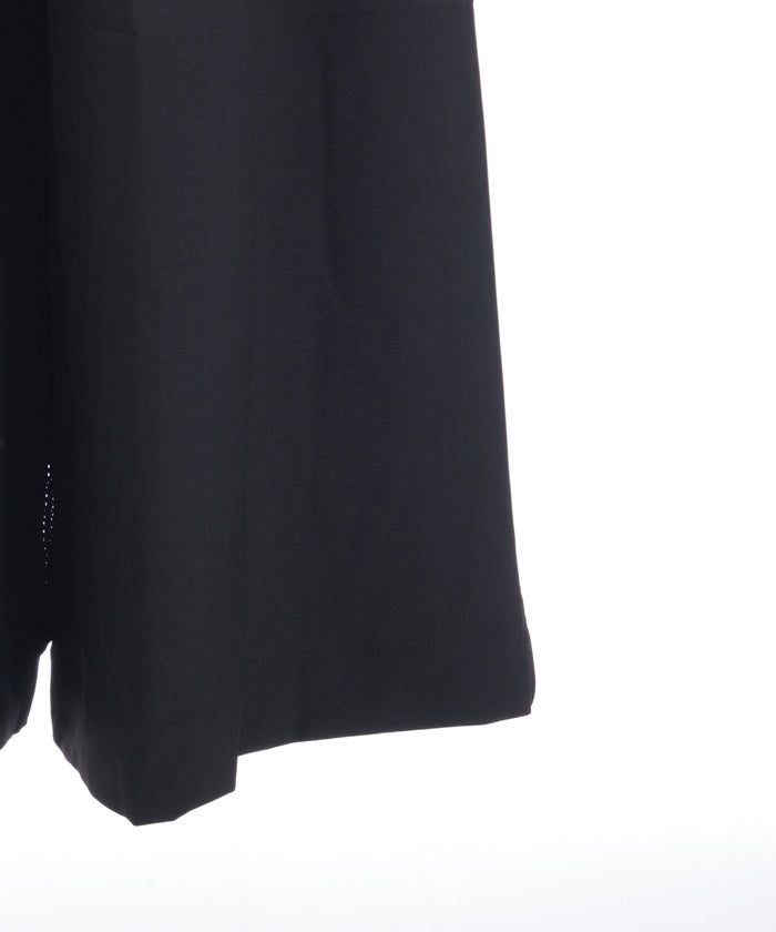 Asymmetric Contrast Fabric Layered Pants