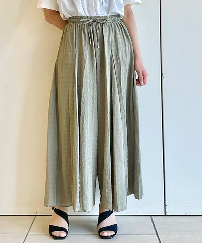 Check Pattern Jacquard Flare Pants