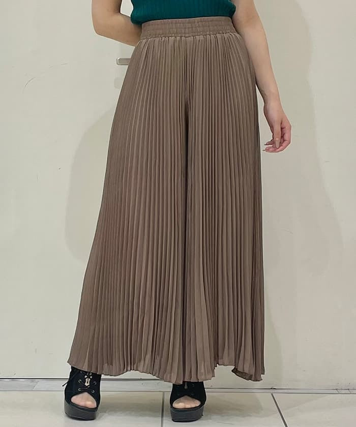 Chiffon Pleated Flare Pants – axes femme from JAPAN