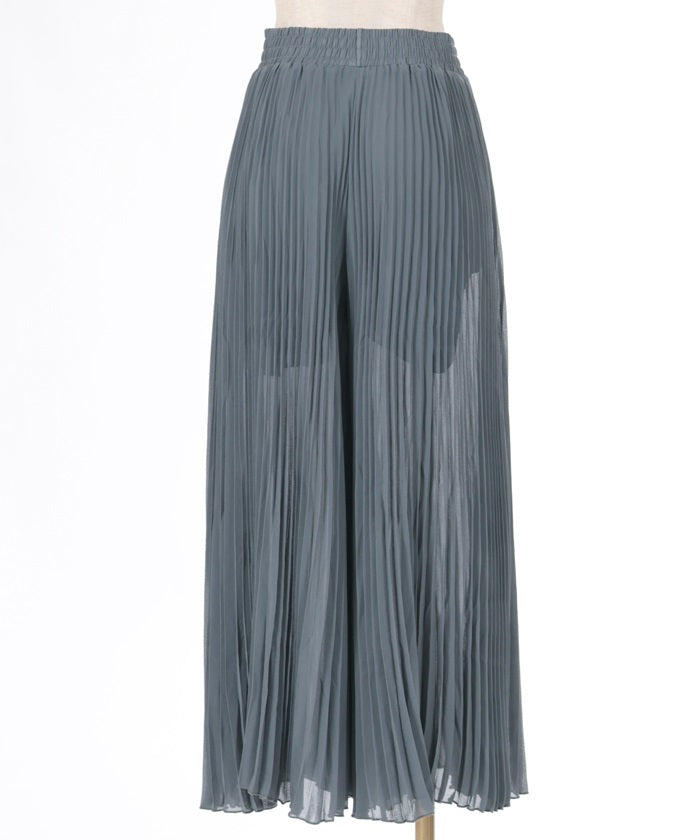 Chiffon Pleated Flare Pants