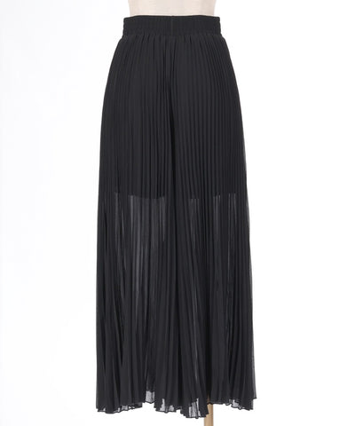 Chiffon Pleated Flare Pants