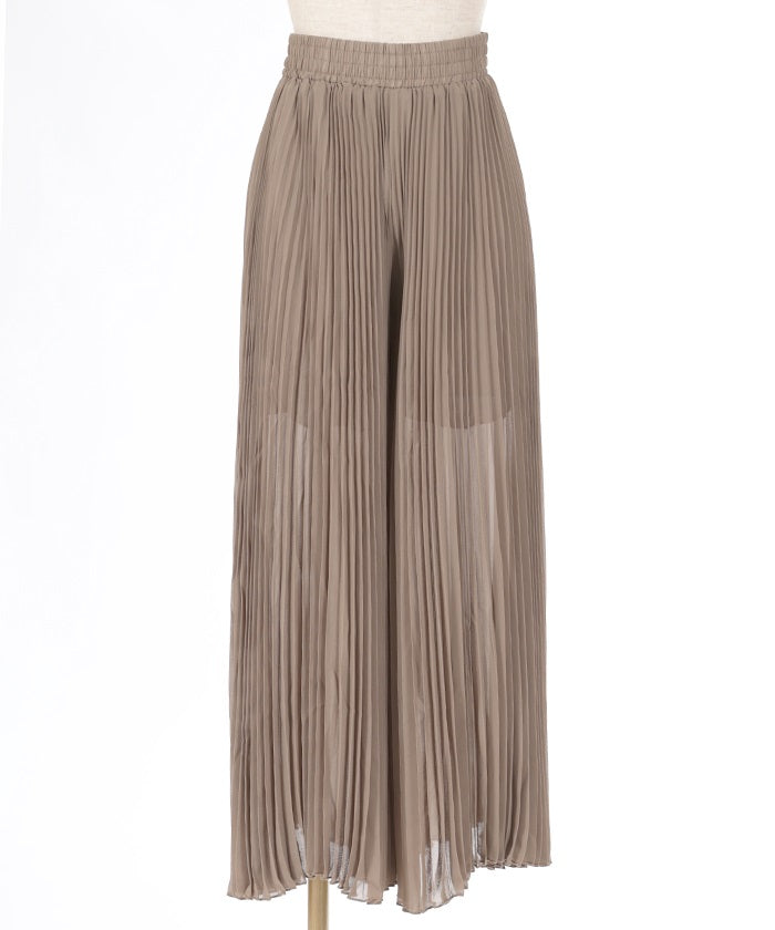 Chiffon Pleated Flare Pants